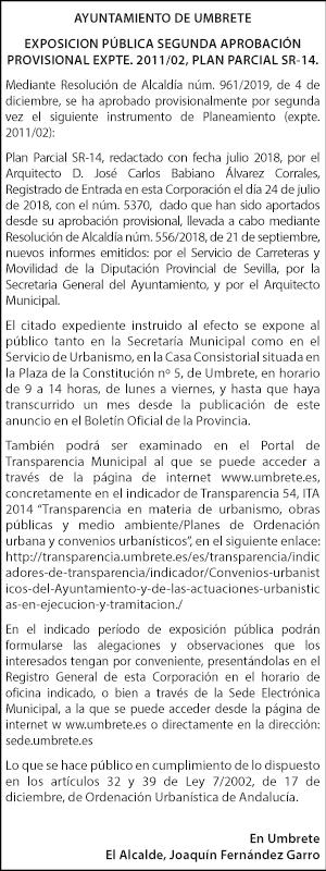 31-12-19 | Edicto Ayuntamiento de Umbrete