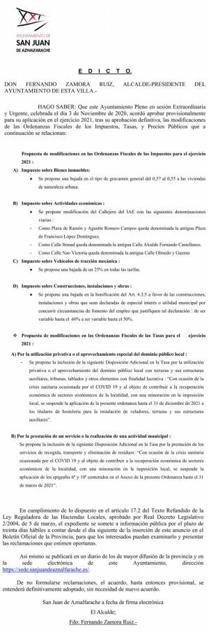 21-11-20 | Edicto Ayuntamiento de San Juan de Aznalfarache