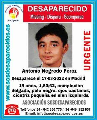 Buscan a un menor de 15 años desaparecido desde el jueves
