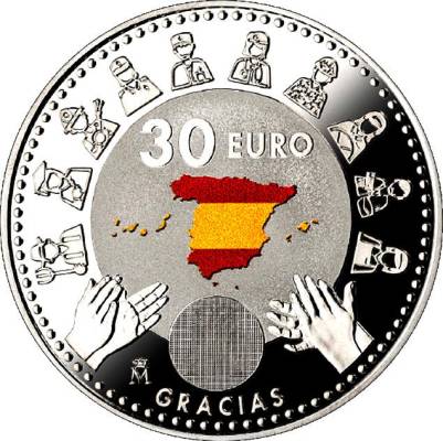La nueva moneda de 30 euros rinde homenaje a los trabajadores esenciales