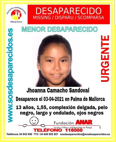 Buscan a una niña de 13 años desaparecida en Palma la semana pasada