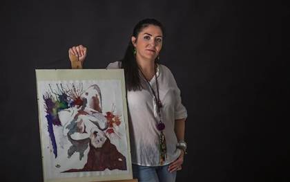 La artista sevillana Mercedes Naranjo expone en la Feria Artist