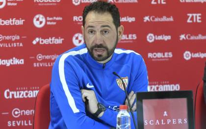 El entrenador del Sevilla Fútbol Club, Pablo Machín. / @SevillaFC