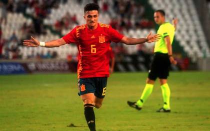 Manu García celebra su gol durante el encuentro amistoso entre las selecciones sub-21 de España y Alemania. / EFE