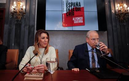 Alfonso Guerra presenta su último libro, 'La España en la que creo. En defensa de la Constitución'. / E.P.