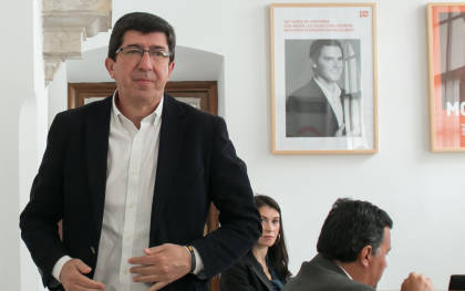 El candidato a la Presidencia de la Junta por Ciudadanos, Juan Marín