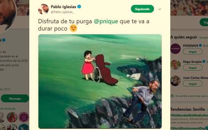 Pablo Iglesias ‘tira’ a Echenique por un precipicio en Twitter