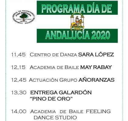 Programa de actividades organizadas para el día de Andalucía.