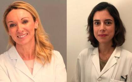 Amalia Pérez, jefa del Servicio de Dermatología del Hospital Sagrado Corazón, y Teresa Ojeda, dermatóloga del Hospital Infanta Luisa.