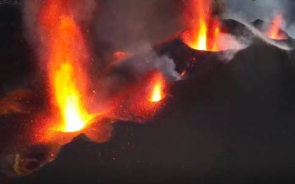 Centros emisores del volcán de La Palma.