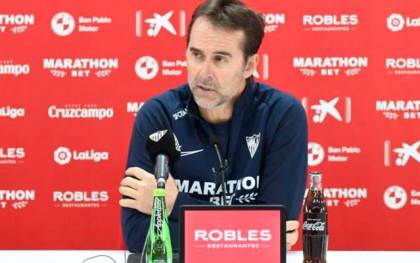 El entrenador del Sevilla, Julen Lopetegui, en rueda de prensa.