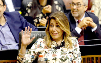 Susana Díaz, este miércoles en el Parlamento andaluz. / EFE