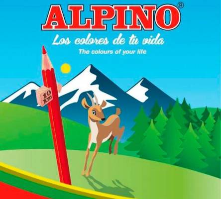 Una caja de lápices Alpino