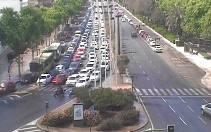 La huelga del taxi colapsa el centro de Sevilla