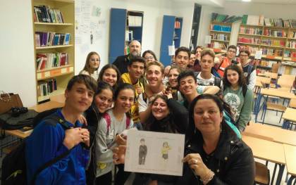 Los alumnos de ‘El placer de leer en Guillena’ reciben a la escritora Care Santos