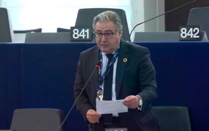 Juan Ignacio Zoido durante su intervención en el Parlamento Europeo. / El Correo