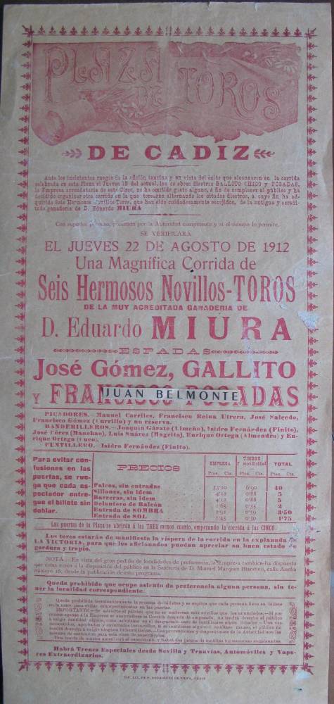 Joselito, Miura, Sevilla...y Juan Belmonte