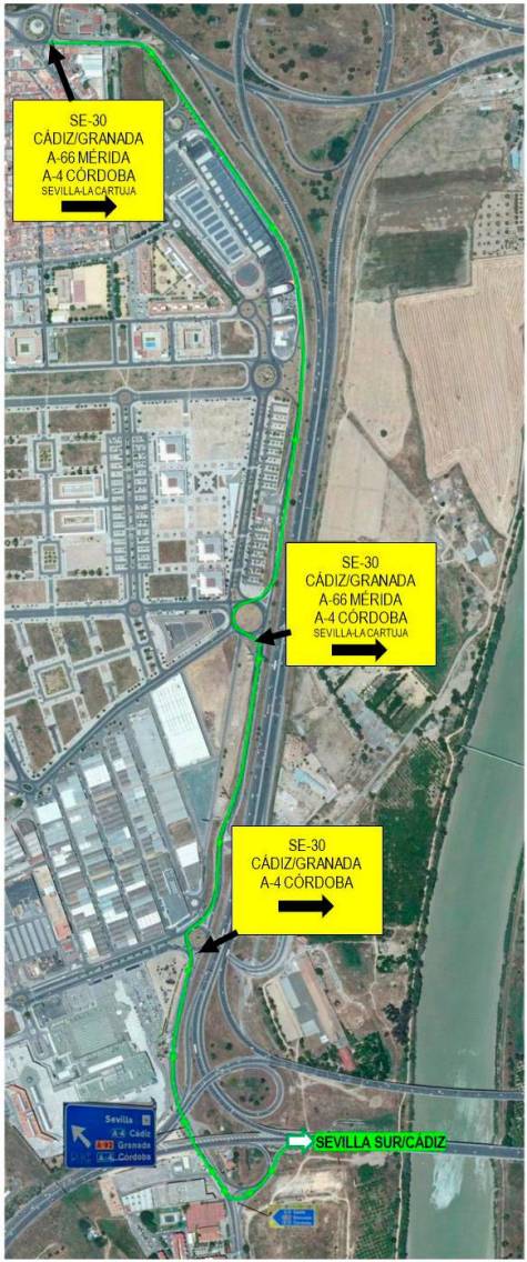 Cortes de tráfico en la A-49 por las obras en La Pañoleta