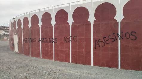 Vandalizan la plaza de toros instalada en Sanlúcar la Mayor