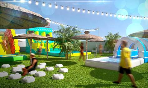 Los Arcos abre un espacio con piscinas hinchables, zona chillout y fiestas de espuma