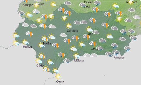 Aviso amarillo en siete provincias de Andalucía este viernes por lluvias y tormentas
