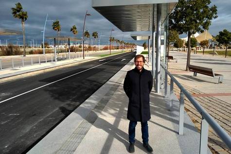 Finalizada la primera fase de la plataforma reservada para el Metrobús ecológico de Dos Hermanas