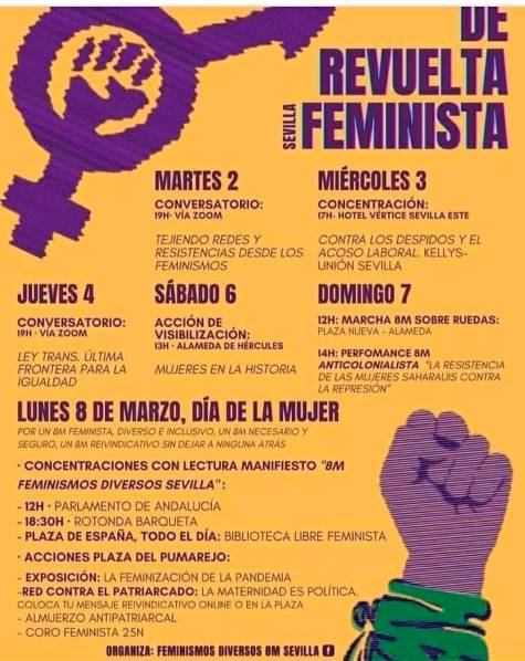 Los colectivos feministas de Sevilla se movilizan por el 8 de marzo