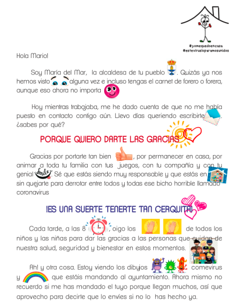 La alcaldesa de Castilleja de Guzmán da las gracias a los niños casa por casa