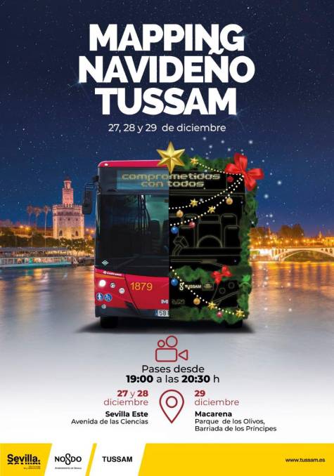 El mapping de Tussam llega a Sevilla Este y a la Macarena