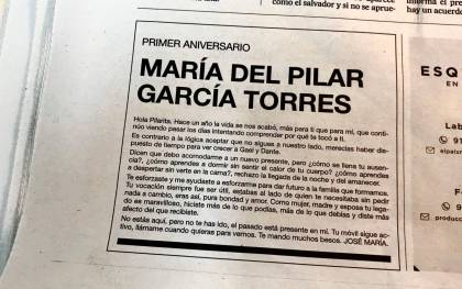 Esquela publicada en El País. / @MyriamAvilap