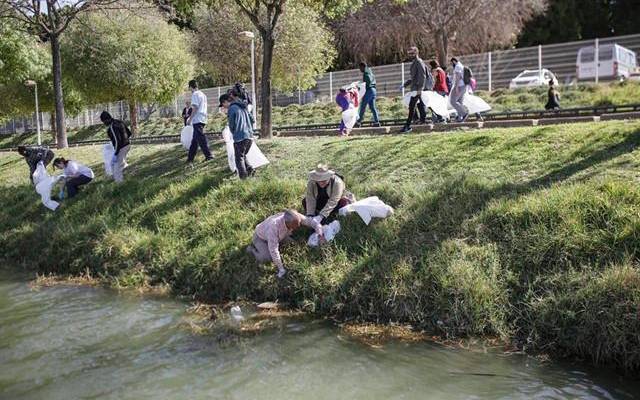 Unos 50 voluntarios limpian el río Guadalquivir 