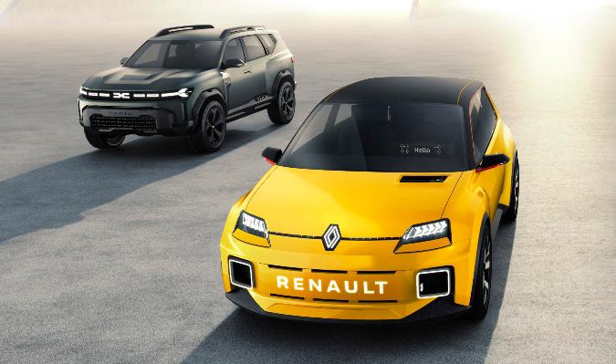 El Renault 5 en primer plano y el Lada Niva al fondo, con el aspecto que tendrán si son reeditados con base en estos prototipos