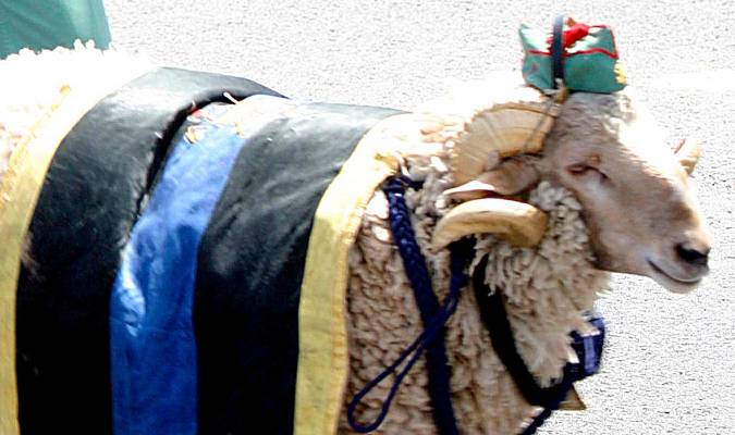 La cabra de la Legión durante un desfile. / El Correo