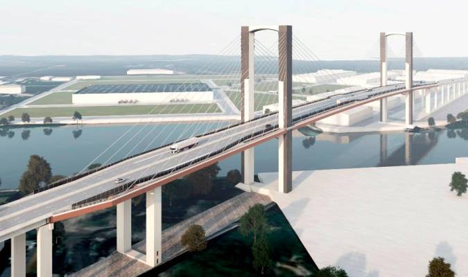 Recreación de cómo quedará el puente del Centenario ya ampliado. / El Correo