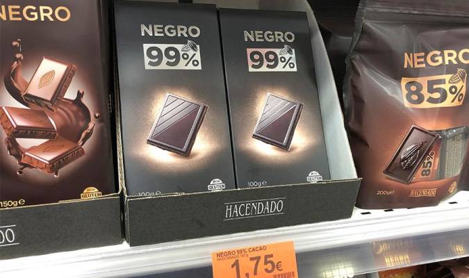 La tableta 99% Cacao de Hacendado. / El Correo