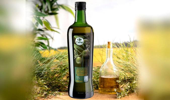 El aceite de oliva virgen extra primera cosecha Carrefour Extra.