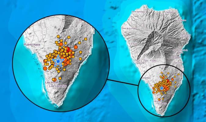 Últimos terremotos en La Palma. 