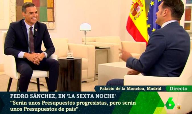 Un momento de la entrevista a Pedro Sánchez en La Sexta Noche. / La Sexta
