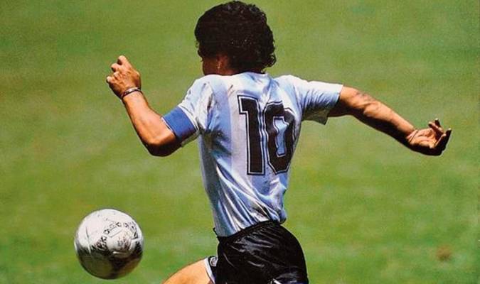 Diego Armando Maradona con la selección argentina.