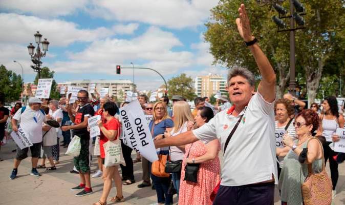 Imagen de la protesta ante el palacio de San Telmo