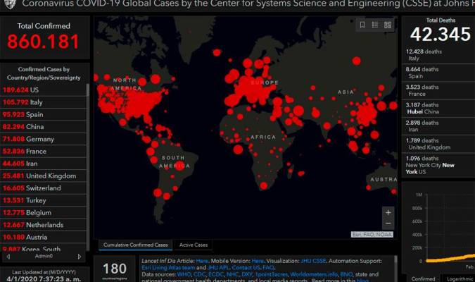 ¿Quién está atrás del mapa del coronavirus que consultan 1.500 millones de personas?