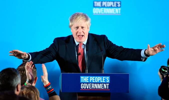 Boris Johnson tras el anuncio de su victoria en las elecciones británicas. / El Correo