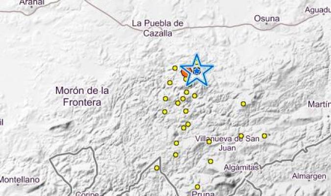 Lugar donde ha tenido lugar el último terremoto en la provincia de Sevilla. / EP