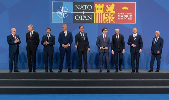 Líderes internacionales posan en una fotografía antes del comienzo de la Cumbre de la OTAN 2022 en el Recinto Ferial IFEMA /A.Ortega.POOL 29/06/2022