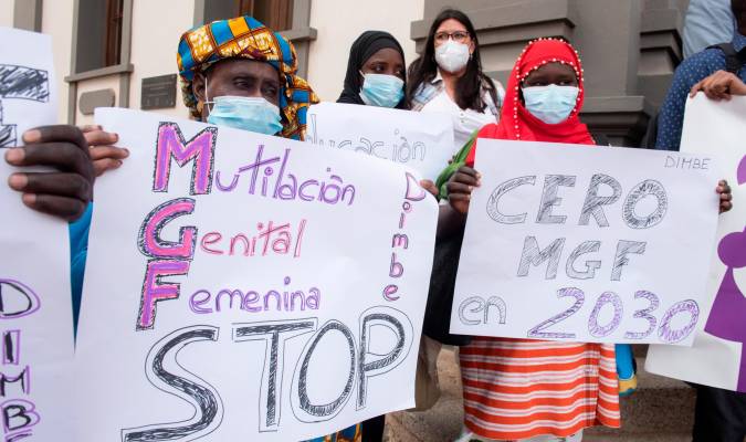 Una concentración contra la mutilación genital femenina, en una imagen de archivo. EFE/ Carlos De Saá
