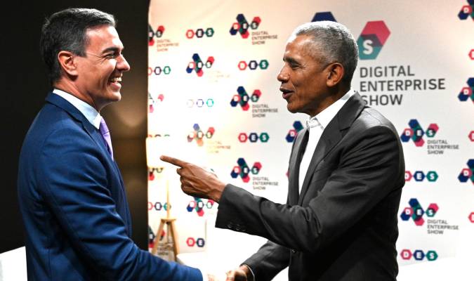 Pedro Sánchez y Barack Obama en Málaga. 