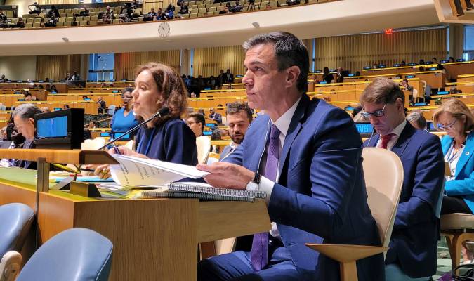 Sánchez reivindica en la ONU el «robusto» escudo social de su Gobierno de coalición