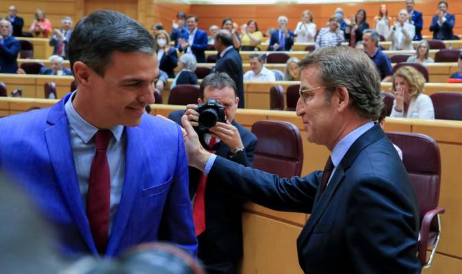 Sánchez y Feijóo protagonizan un cara a cara en el Senado con aire electoral