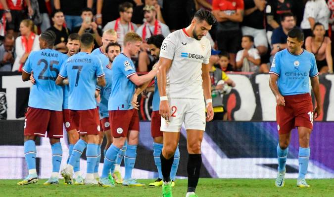 Un Sevilla temeroso y muy inferior cae goleado ante el City