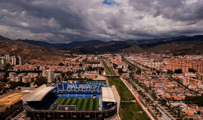 Vista del estadio de la Rosaleda de la ciudad de Málaga.EFE/Jorge Zapata